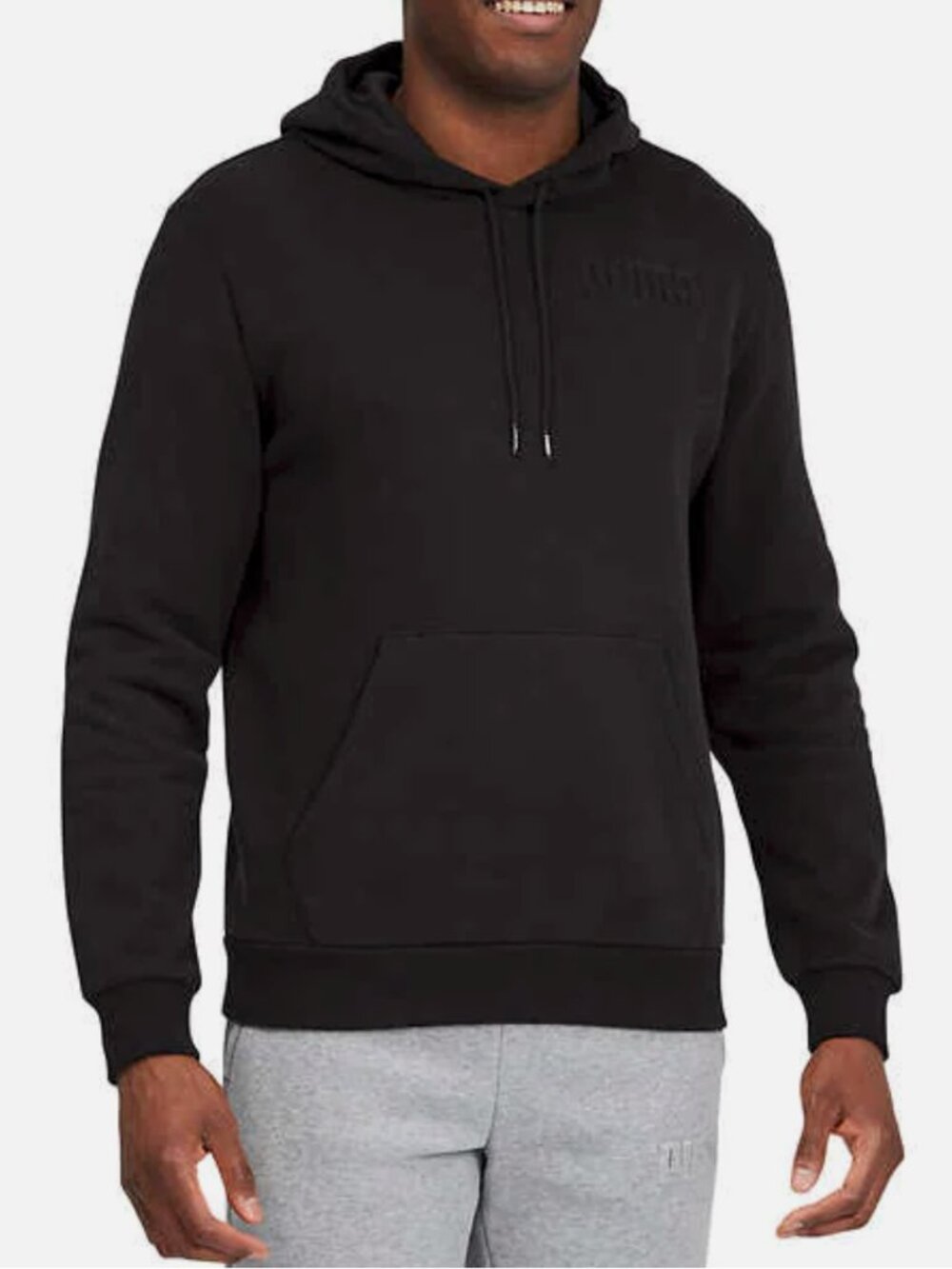 PUMA Hoodie Mens Fleece Embossed Chest Logo Long Sleeve Sweatshirt Black S